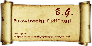 Bukovinszky Gyöngyi névjegykártya